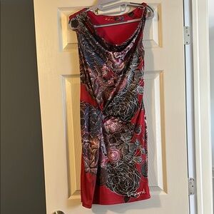 Desigual Maroon and Black Mini Dress
